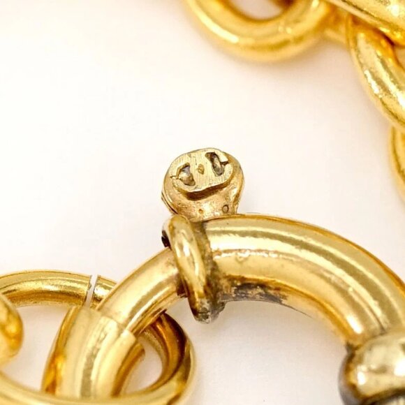 CHANEL CC Logo Large Cross Necklace 26&#034; Gold Tone 93P 3106 Auth #28338 - Picture 5 of 8